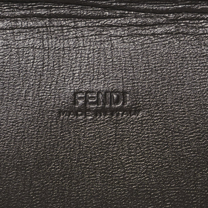 Fendi Vitello Soft F is Fendi Bi-Color FF 1974 Embossed Envelope Pouch Maya Black 6 of 7