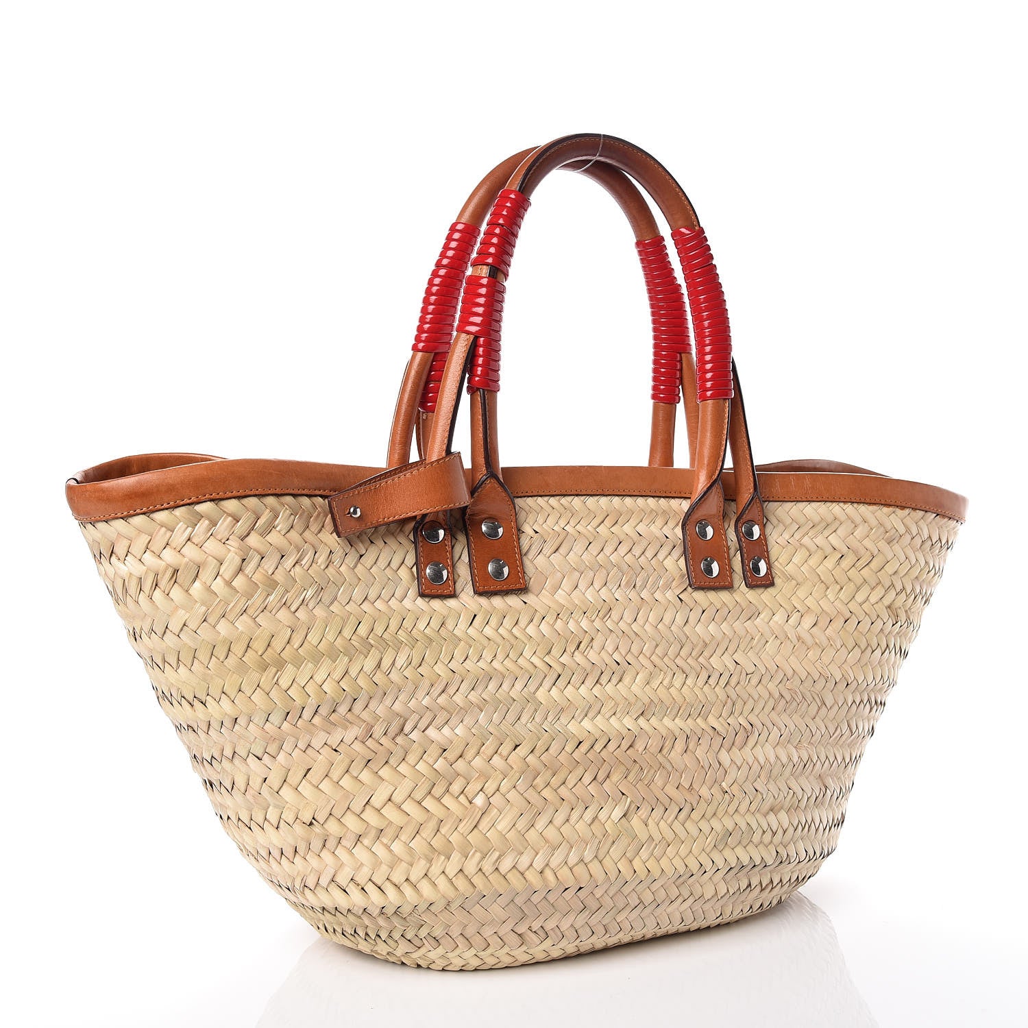 Balenciaga Straw Calfskin Medium Bistrot Panier Tote Natural 3 of 12