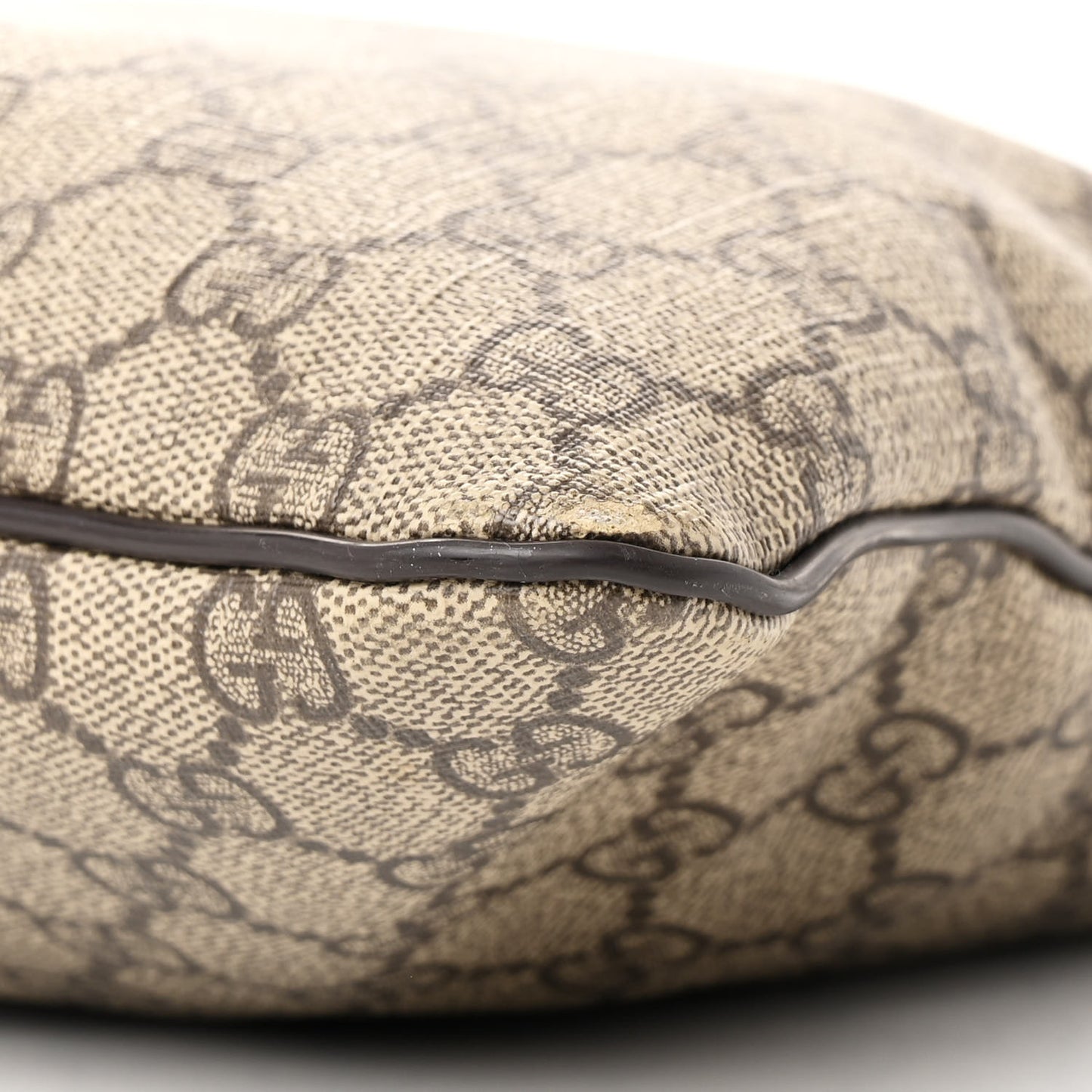 GG Supreme Monogram Selleria Calfskin Small Flat Side Zip Messenger Bag Beige Ebony Cocoa Dark Chocolate