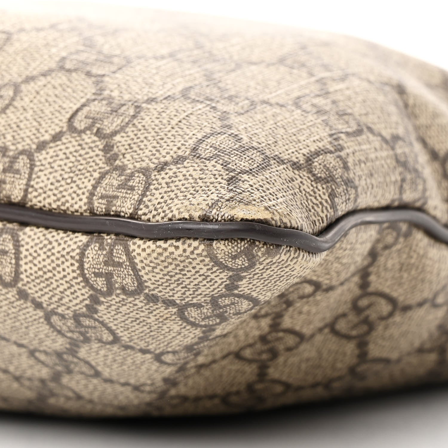 Gucci GG Supreme Monogram Selleria Calfskin Small Flat Side Zip Messenger Bag Beige Ebony Cocoa Dark Chocolate 10 of 12