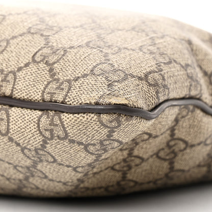 Gucci GG Supreme Monogram Selleria Calfskin Small Flat Side Zip Messenger Bag Beige Ebony Cocoa Dark Chocolate 10 of 12