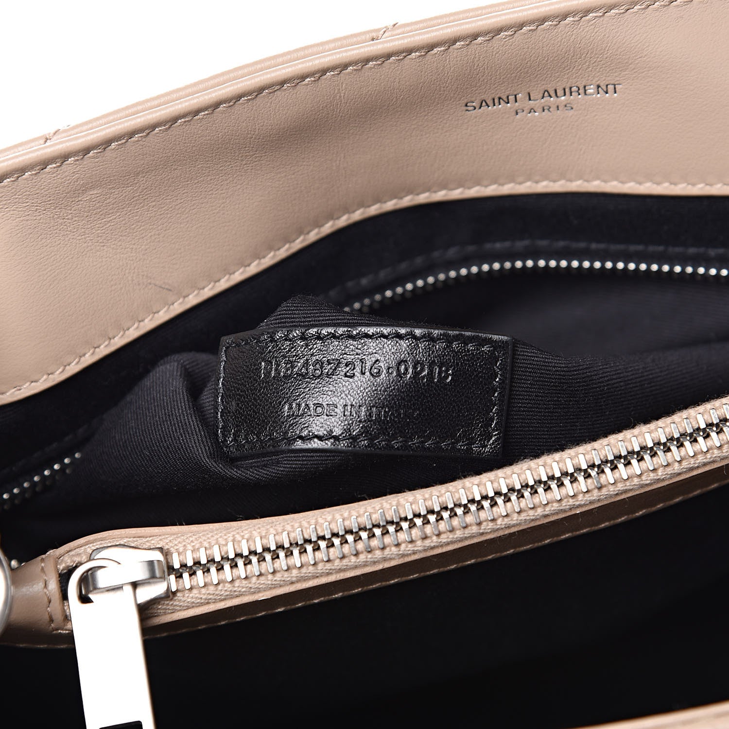 Saint Laurent Calfskin Y Quilted Monogram Medium Loulou Chain Satchel Nude Powder 7 of 11
