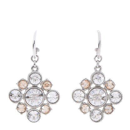 Chanel Crystal CC Dangle Earrings Silver 1 of 5
