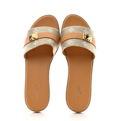 Louis Vuitton Monoglam Lock It Flat Mule 40 Gold 2 of 9