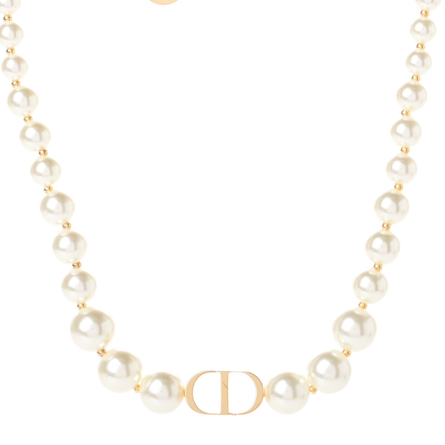 Christian Dior Pearl 30 Montaigne Choker Necklace Gold 1 of 4
