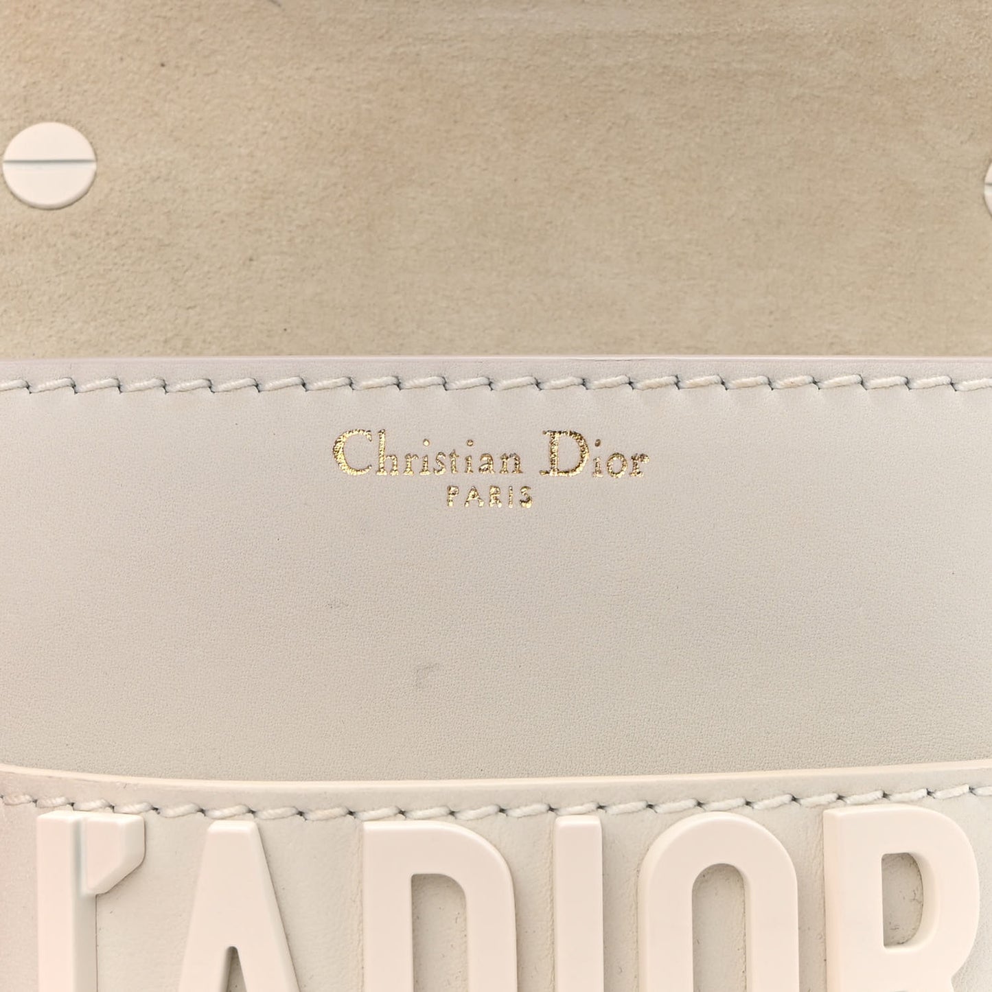 Ultra Matte Calfskin Mini J'Adior Chain Flap Bag White
