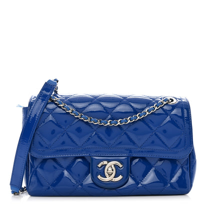 Chanel Patent Quilted Small Coco Shine Flap Blue 1 of 11
