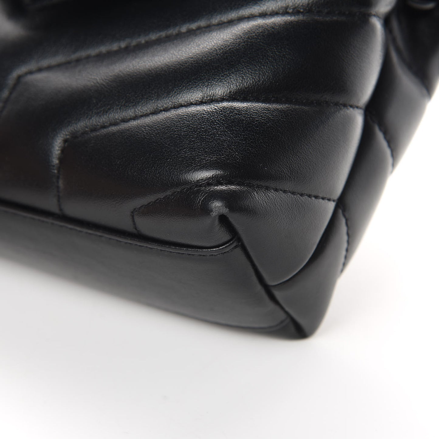 Calfskin Y Quilted Monogram Toy Loulou Crossbody Bag Black