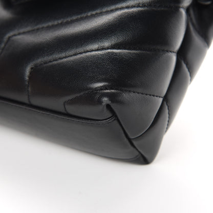 Saint Laurent Calfskin Y Quilted Monogram Toy Loulou Crossbody Bag Black 10 of 13