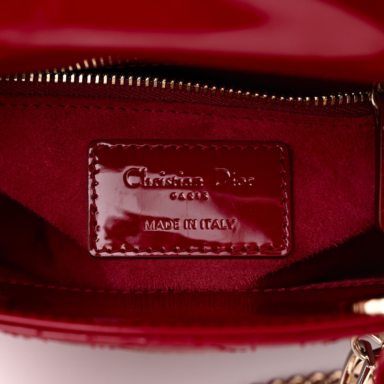 Christian Dior Patent Cannage Mini Lady Dior Red 6 of 10