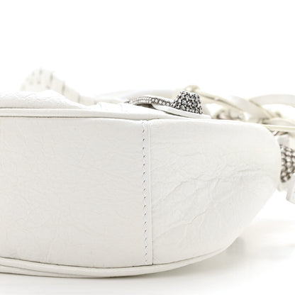 Balenciaga Agneau Arena Crystal Le Cagole Shoulder Bag XS Optic White 11 of 11