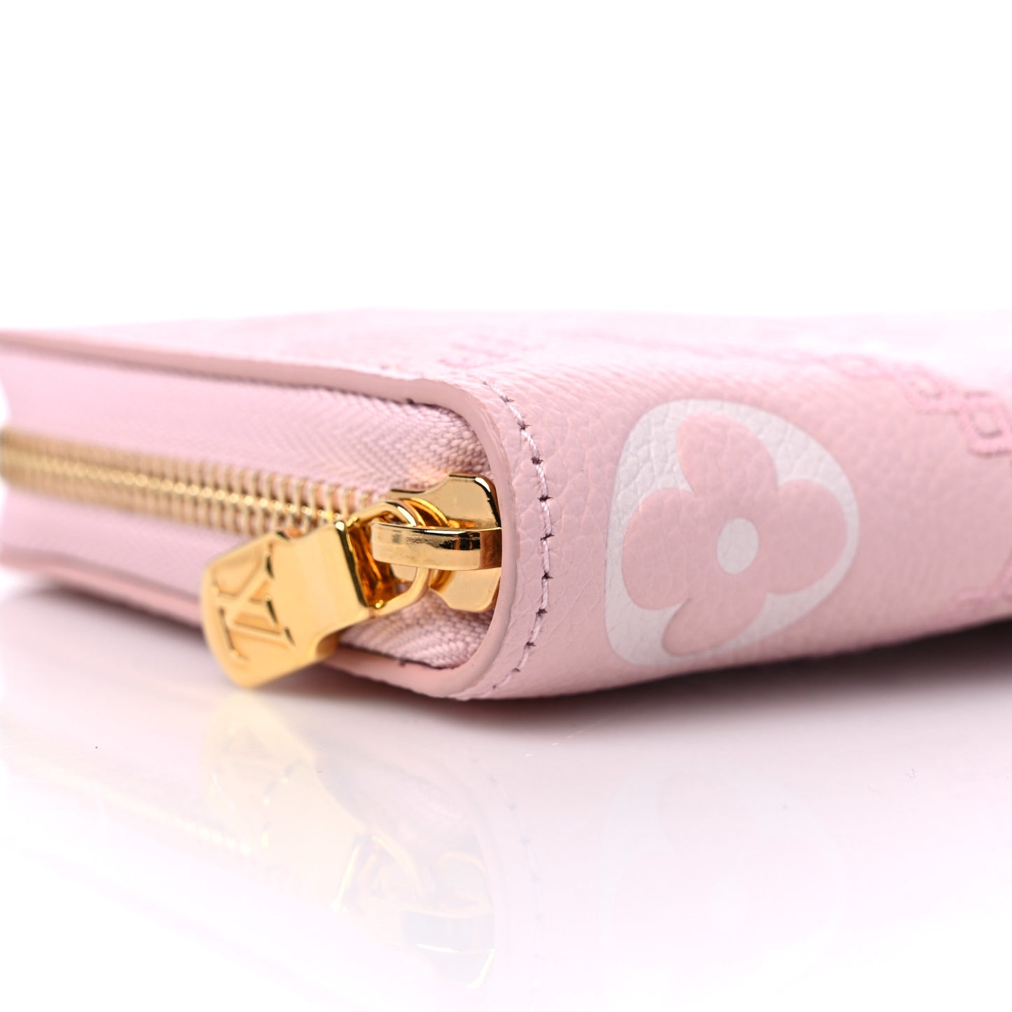 Empreinte Monogram Giant Broderies Zippy Wallet Pink Creme