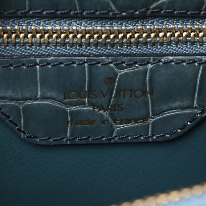 Louis Vuitton Crocodile Lockit Clutch Blue 6 of 9