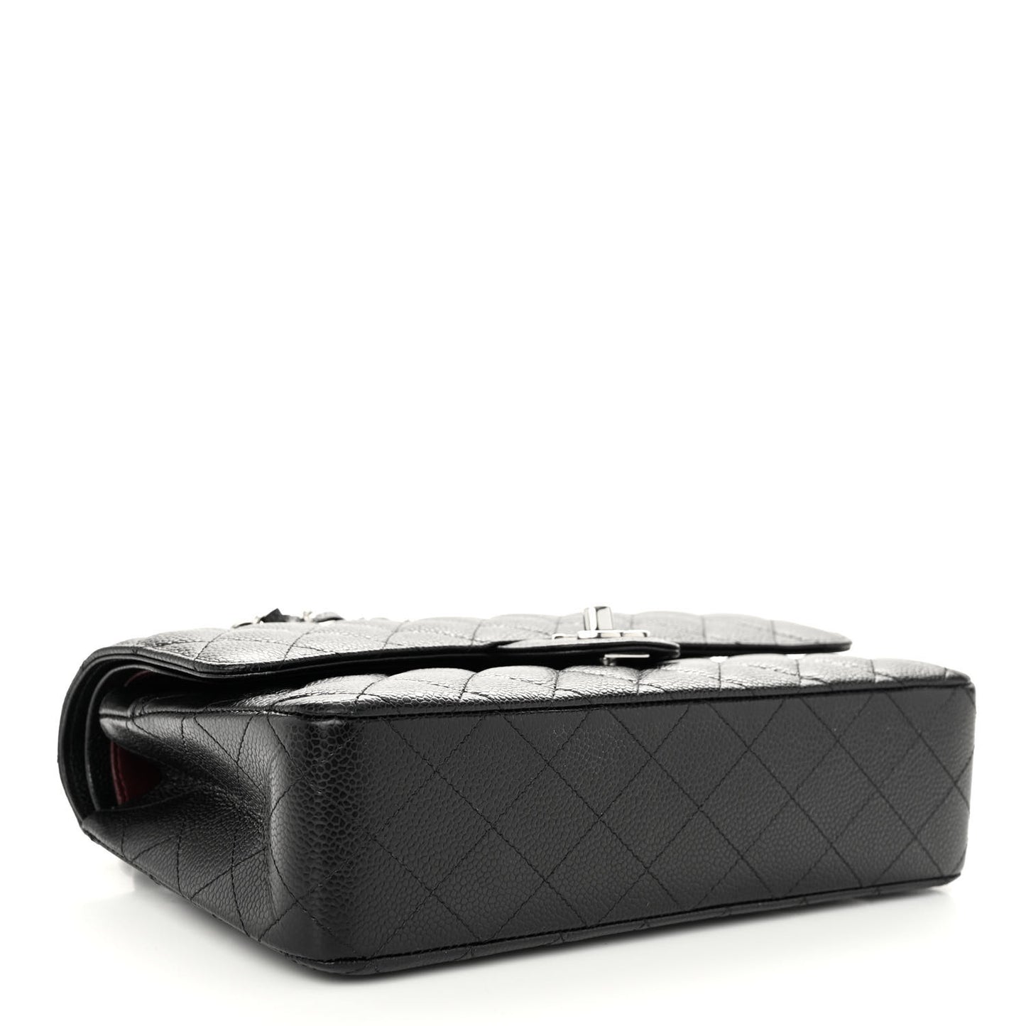 Caviar Quilted Medium Double Flap Black