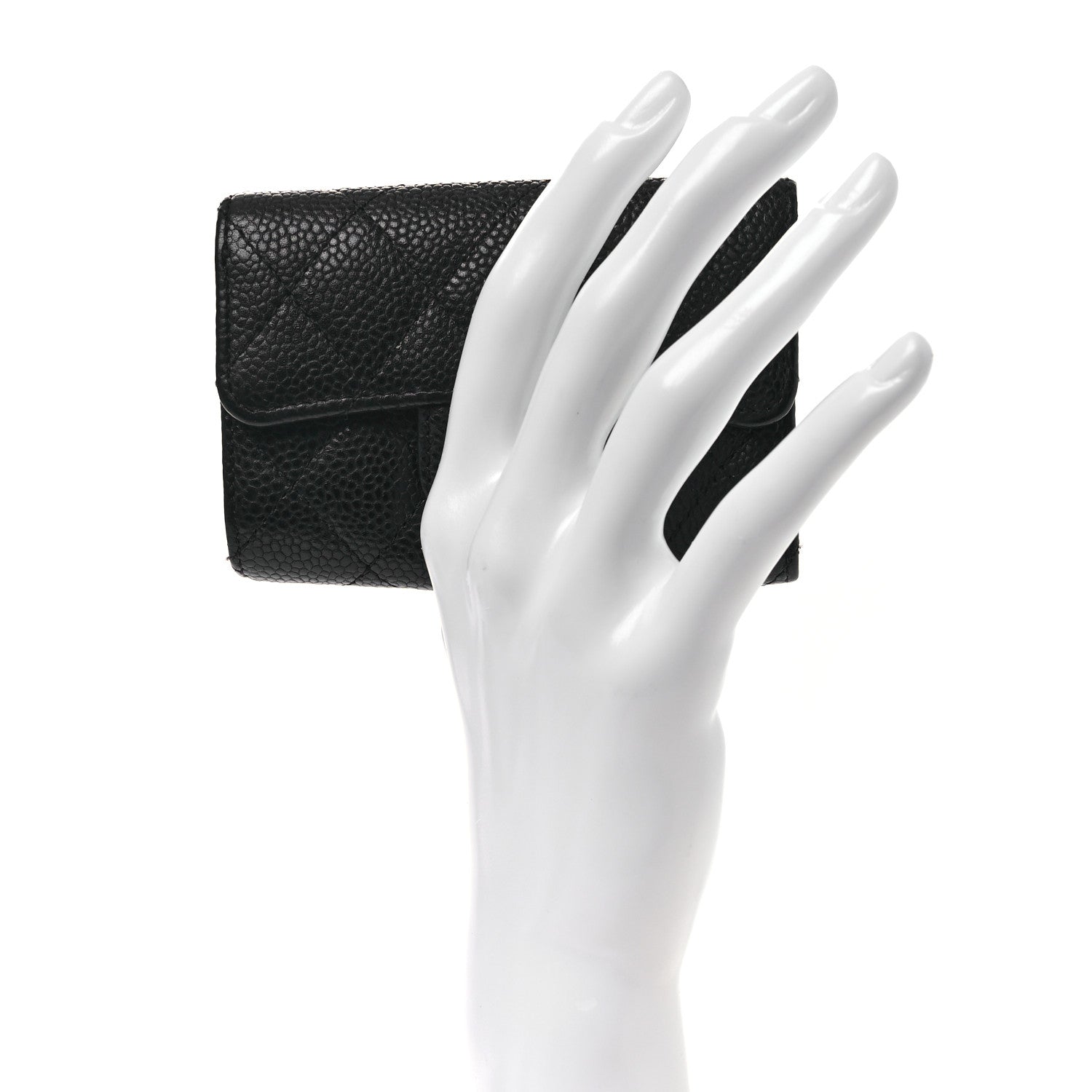Chanel Caviar Quilted Classic 4 Key Holder Wallet Black 2 of 12