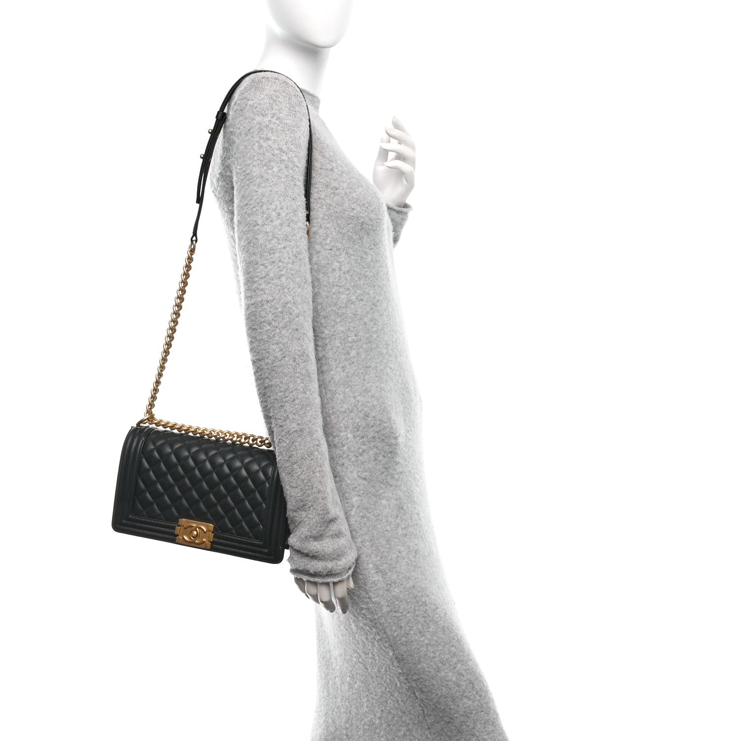 Chanel Lambskin Quilted Medium Boy Flap Black 2 of 11