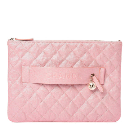 Chanel Iridescent Caviar Medium Night by the C Pouch Clutch Rose Pink 1 of 10