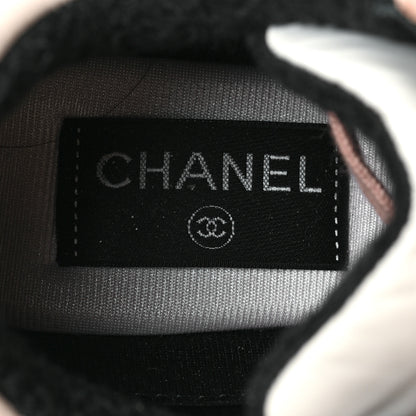 Chanel Nylon Lambskin Suede Calfskin CC Sneakers 40 Pink White Black 6 of 7