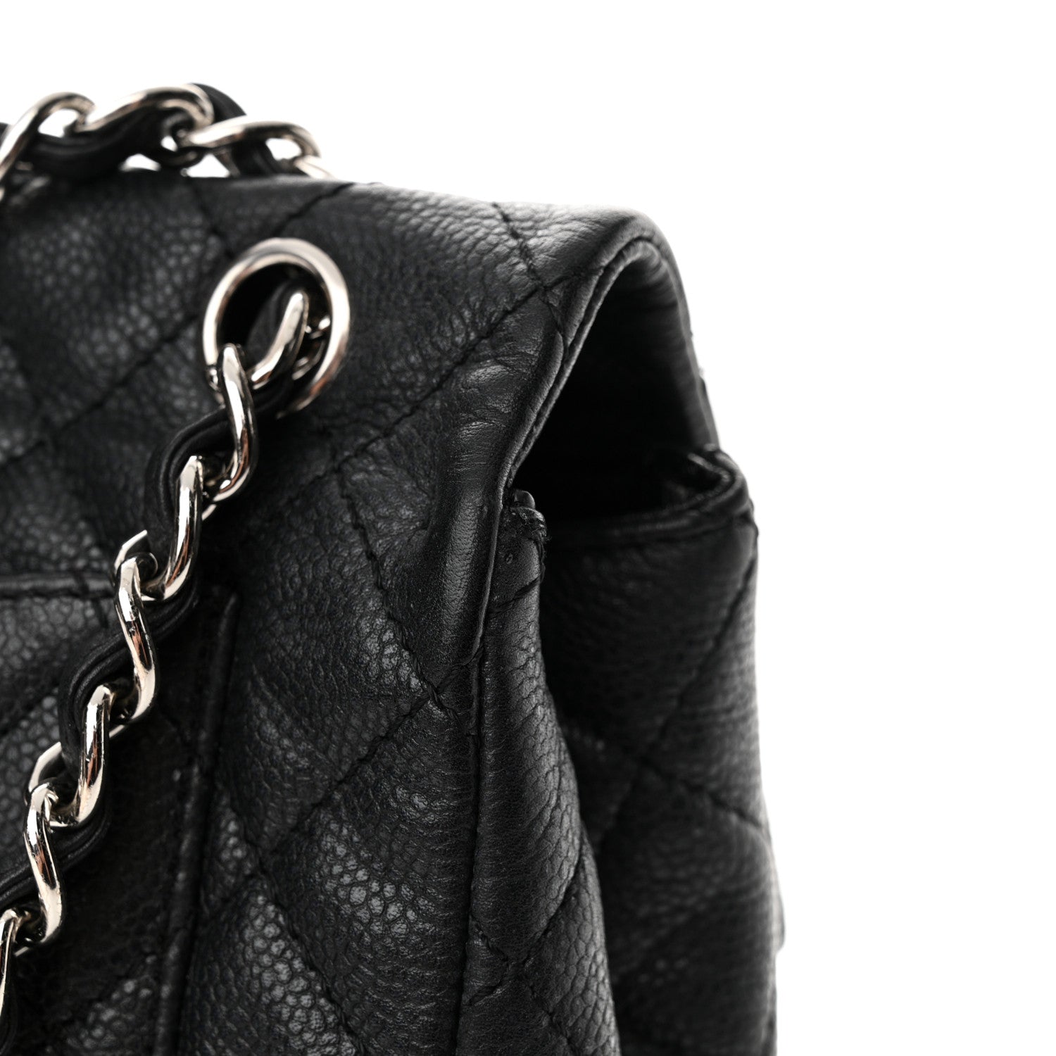 Chanel Washed Caviar Quilted Maxi Single Flap Black 13 of 13