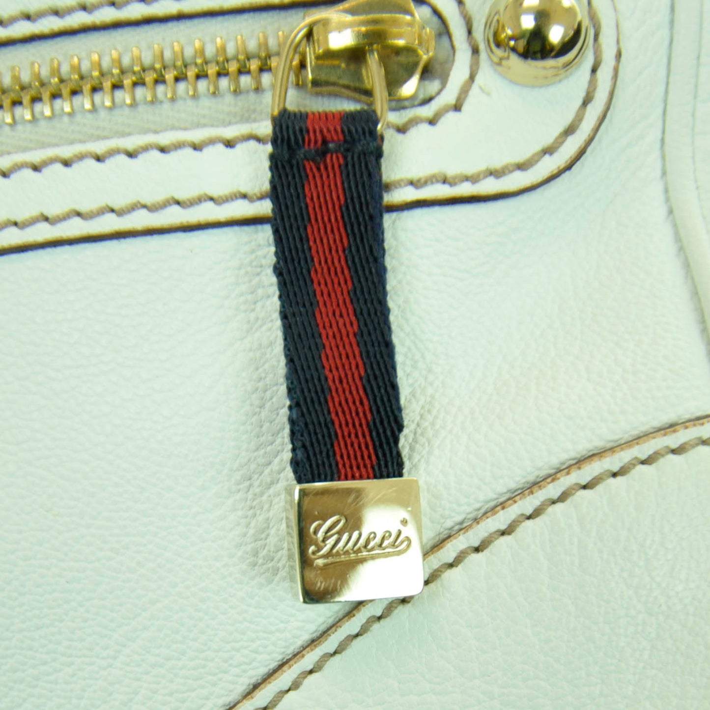 Leather Capri Large Bowler White