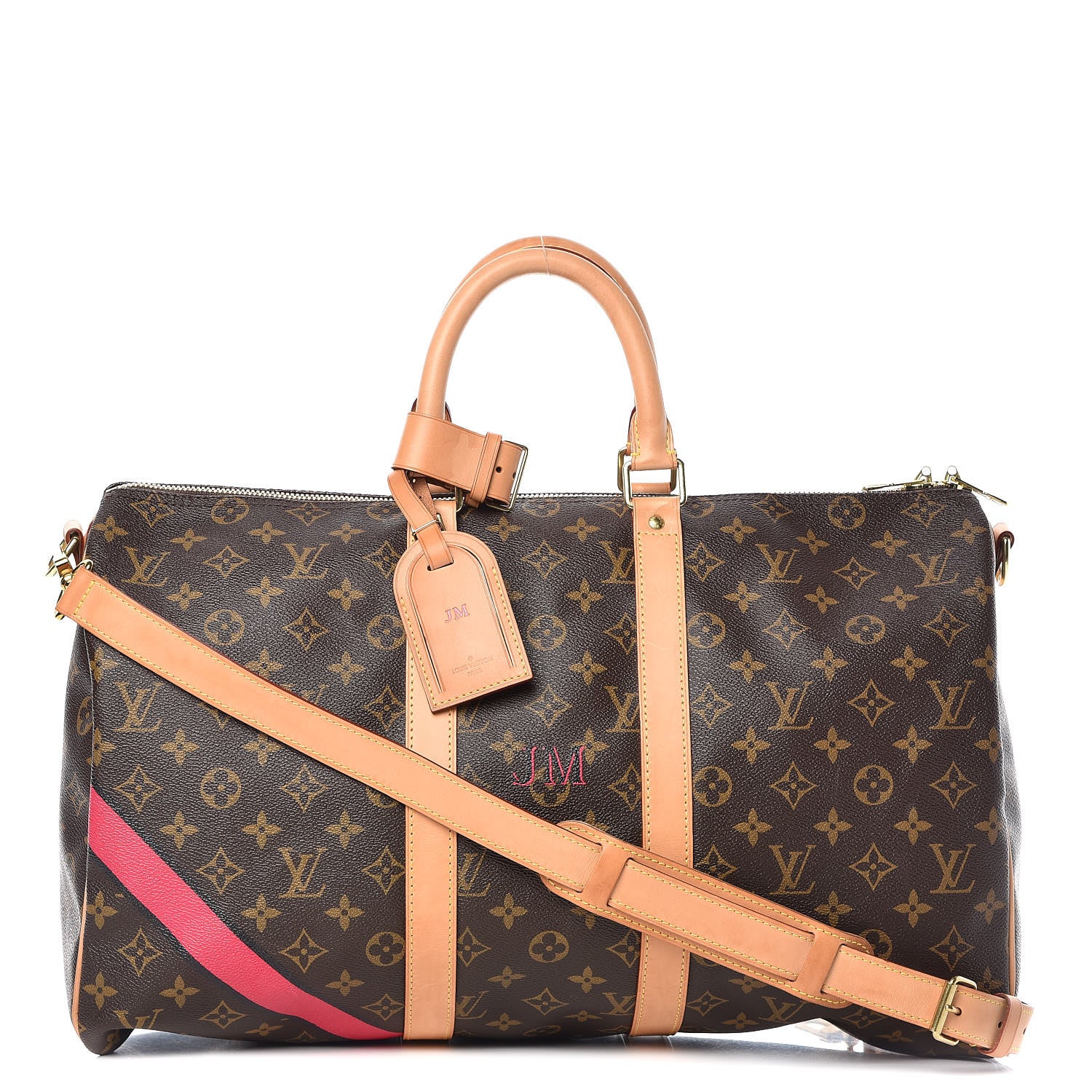 Louis Vuitton Monogram My LV Heritage Keepall Bandouliere 45 Fuchsia Black 1 of 14