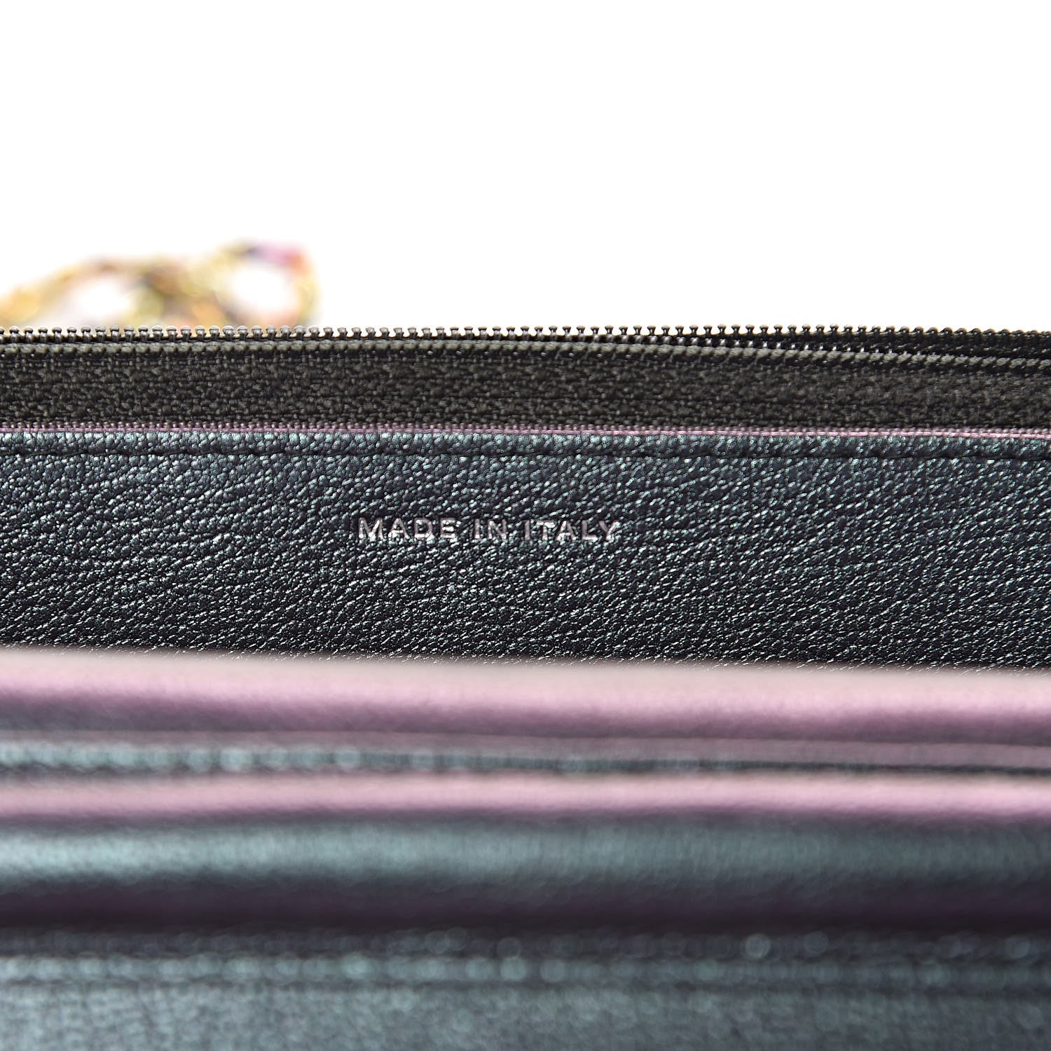 Chanel Iridescent Goatskin Quilted Wallet On Chain WOC Purple 7 of 11