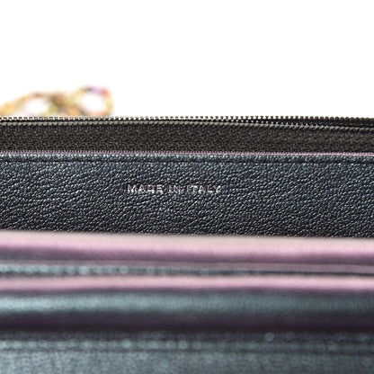 Chanel Iridescent Goatskin Quilted Wallet On Chain WOC Purple 7 of 11