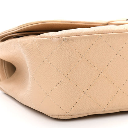 Chanel Caviar Quilted Jumbo Double Flap Beige Clair 9 of 10