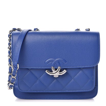 Chanel Caviar Quilted CC Box Flap Blue 1 of 11