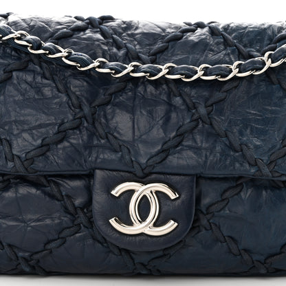 Chanel Calfskin Ultra Stitch Oversize Flap Navy 8 of 12