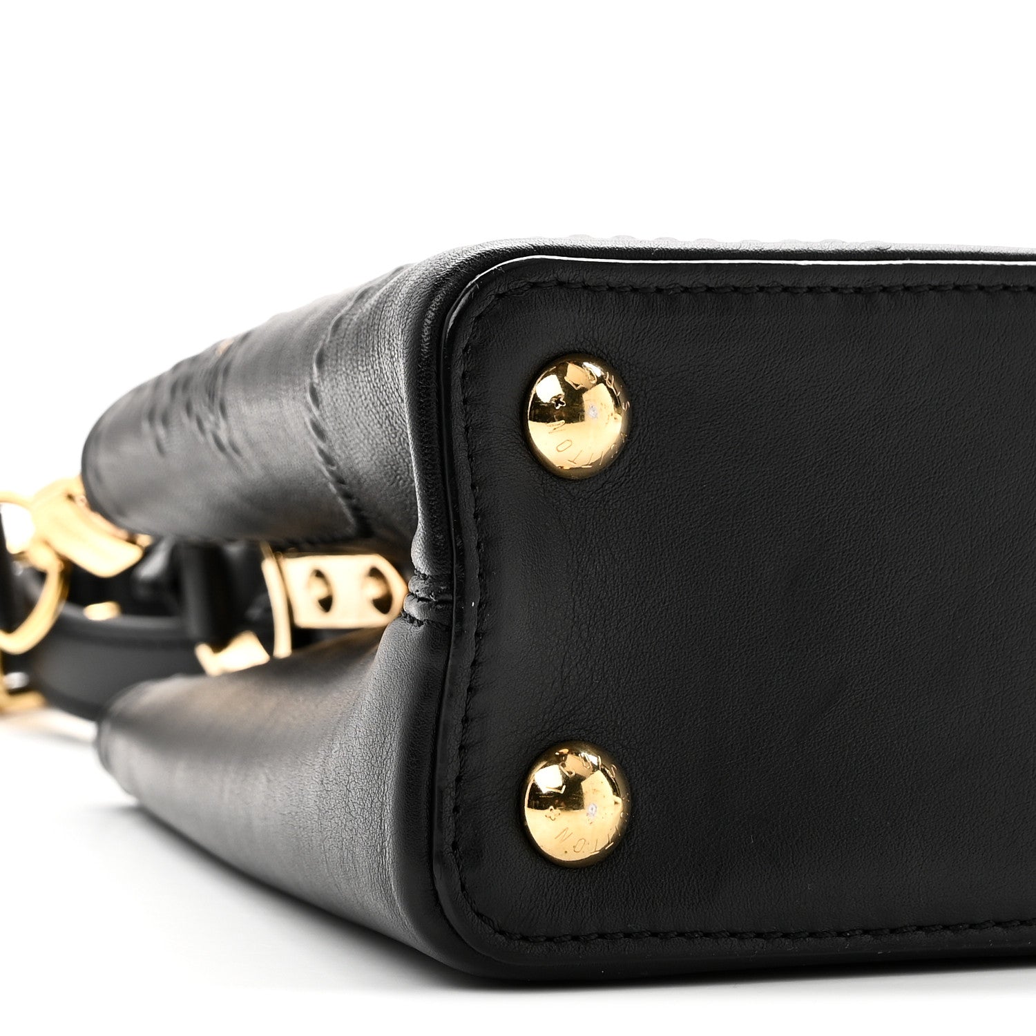Louis Vuitton Calfskin Studded Flower Capucines BB  Black 8 of 9