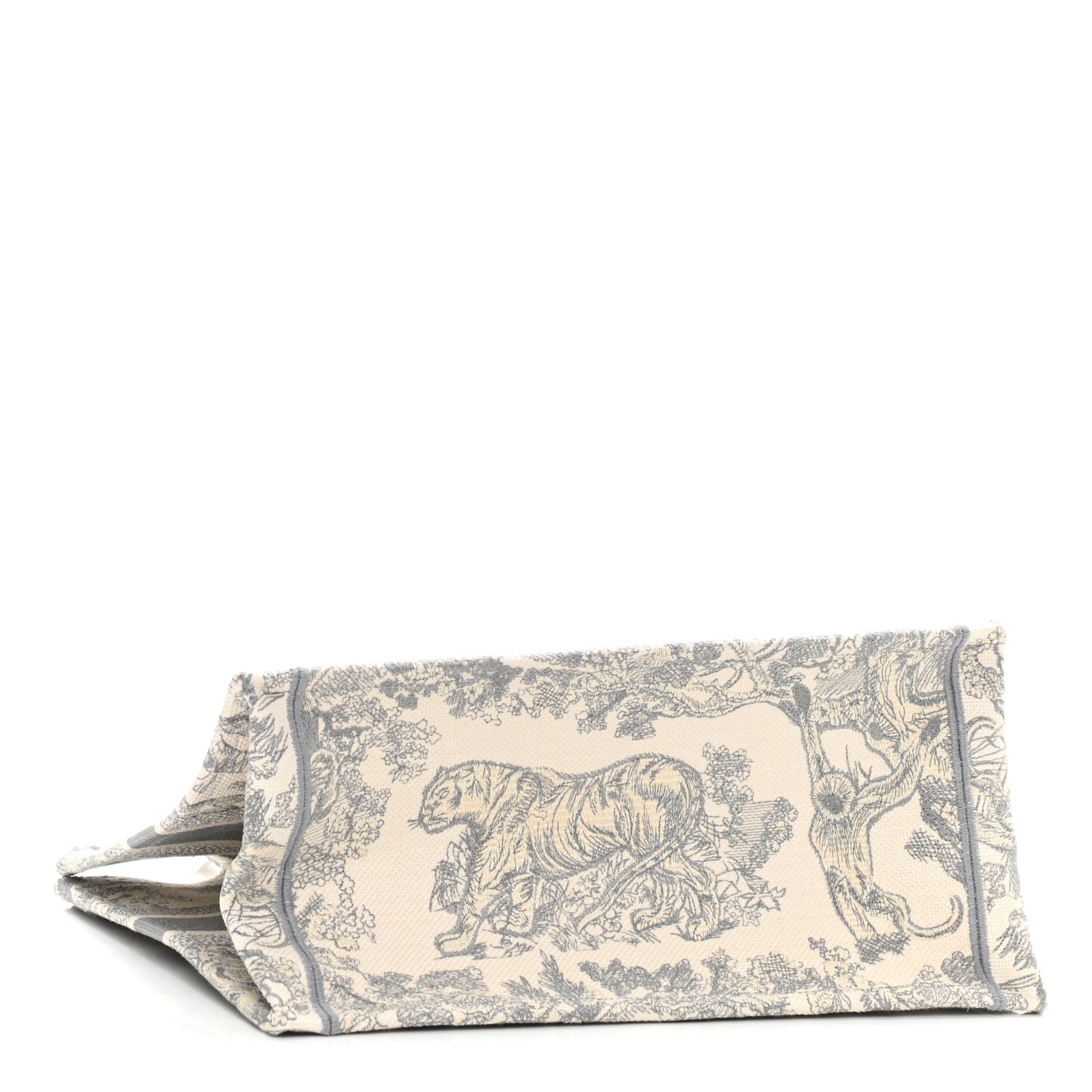 Canvas Embroidered Medium Dioriviera Toile De Jouy Book Tote Gray