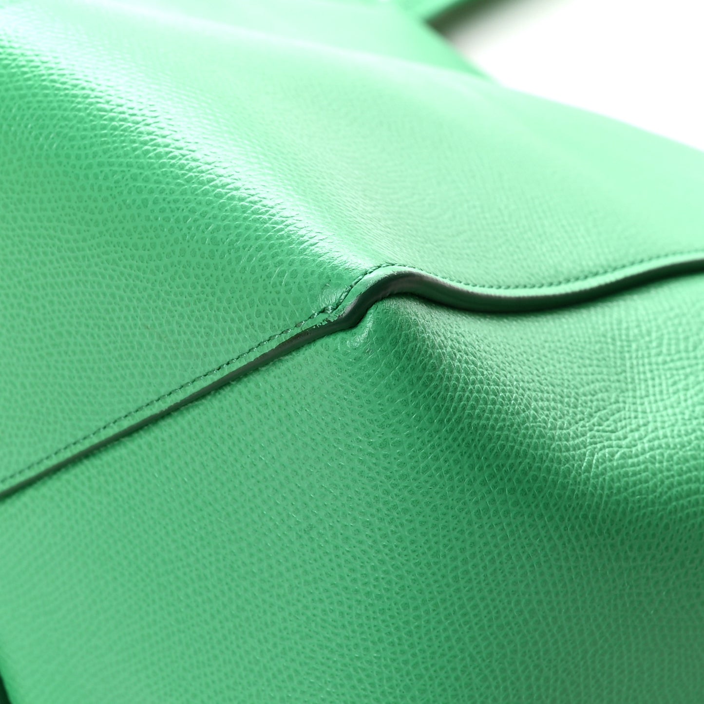 Grained Calfskin Small Horizontal Cabas Phantom Mint