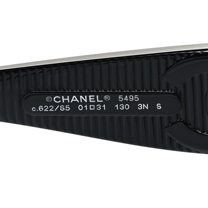 Chanel Acetate Shield Sunglasses 5495 Black 5 of 8