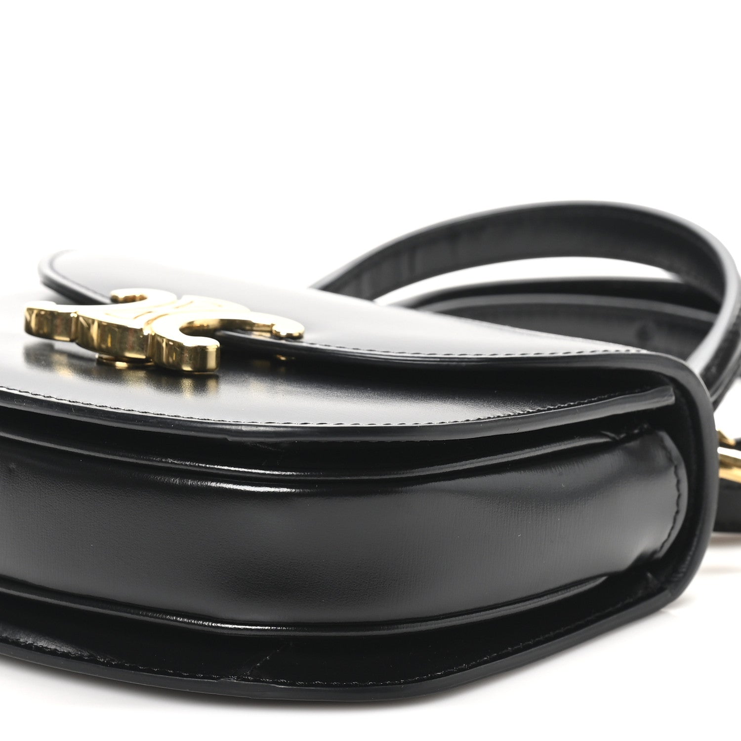 Celine Shiny Calfskin Triomphe Mini Besace Clea Black 9 of 9