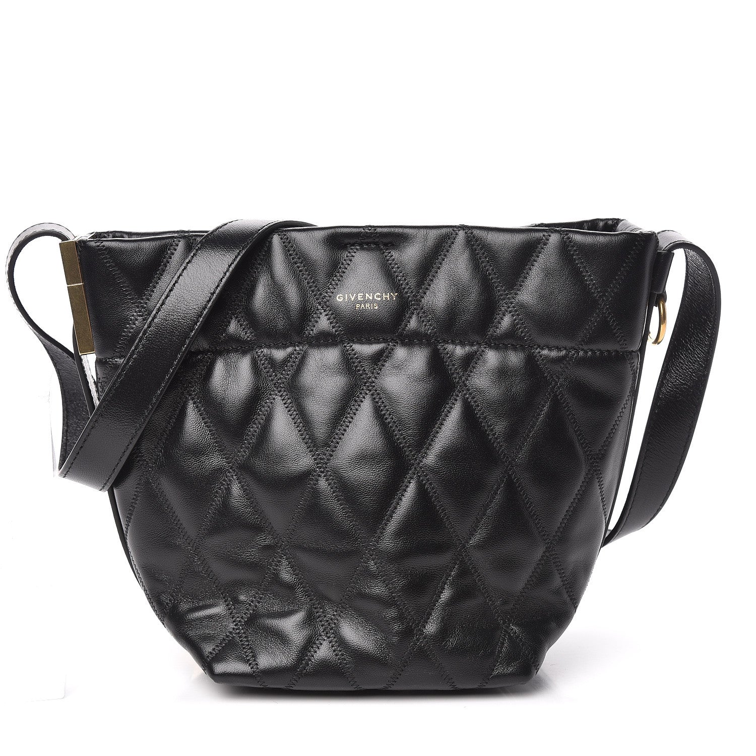 Givenchy Lambskin Quilted Mini GV Bucket Bag Black 1 of 11