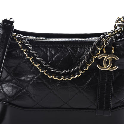 Chanel Aged Calfskin Quilted Small Gabrielle Hobo Black 10 of 10