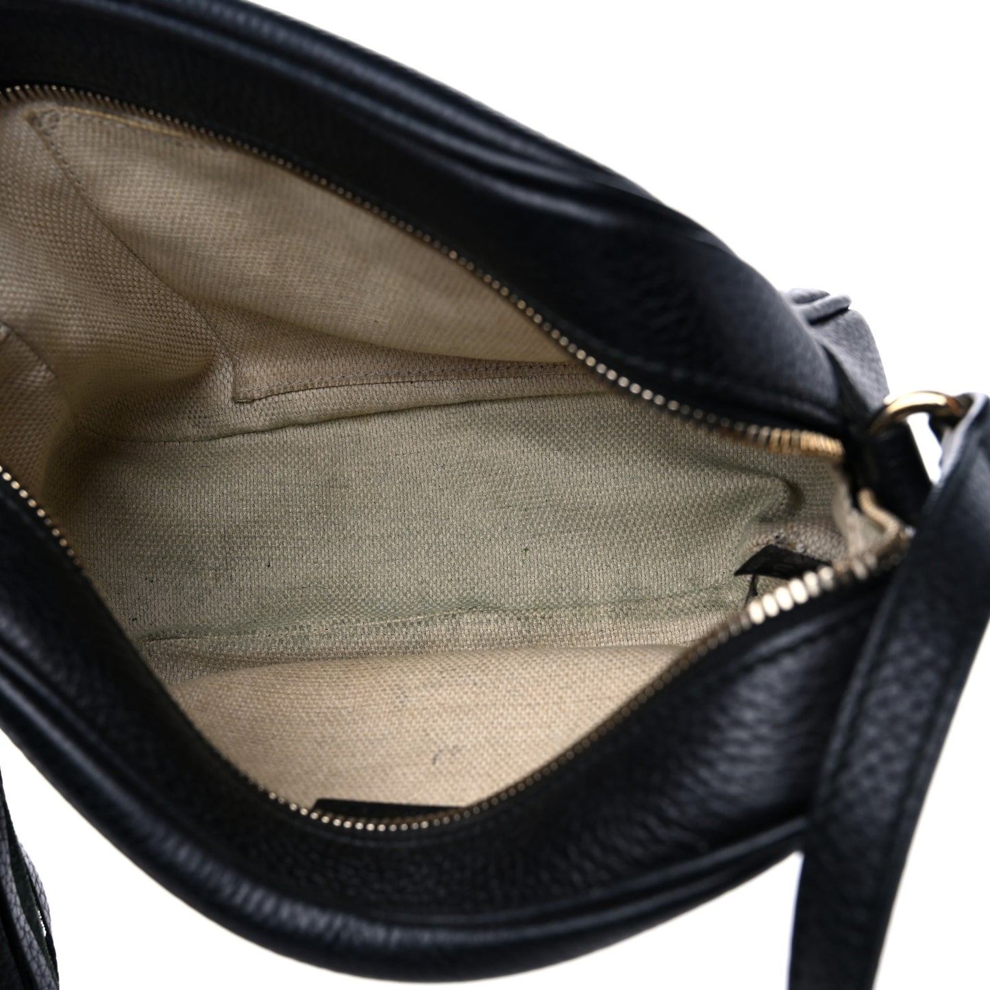 Pebbled Calfskin Small Soho Disco Bag Black