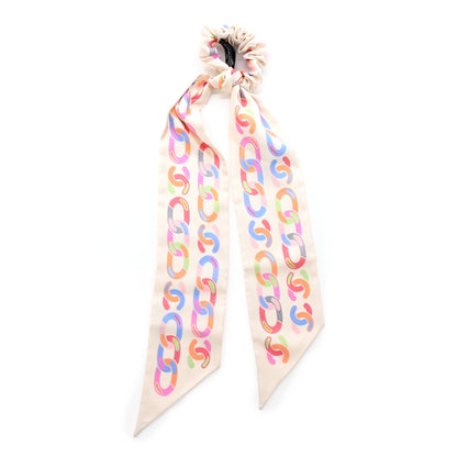 Chanel Silk CC Twilly Hair Tie White Multicolor 1 of 3
