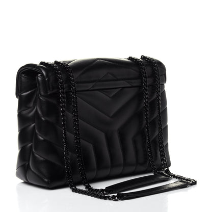 Saint Laurent Calfskin Y Quilted Monogram Small Loulou Chain Satchel Black 2 of 4
