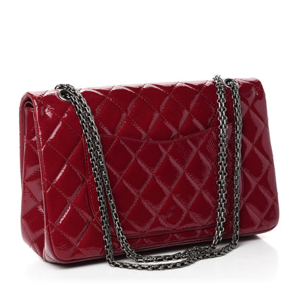 Chanel Distressed Patent Quilted 2.55 Reissue 227 Flap Red 3 of 14