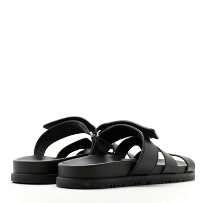Hermes Calfskin Womens Chypre Sandals 36 Black 4 of 9