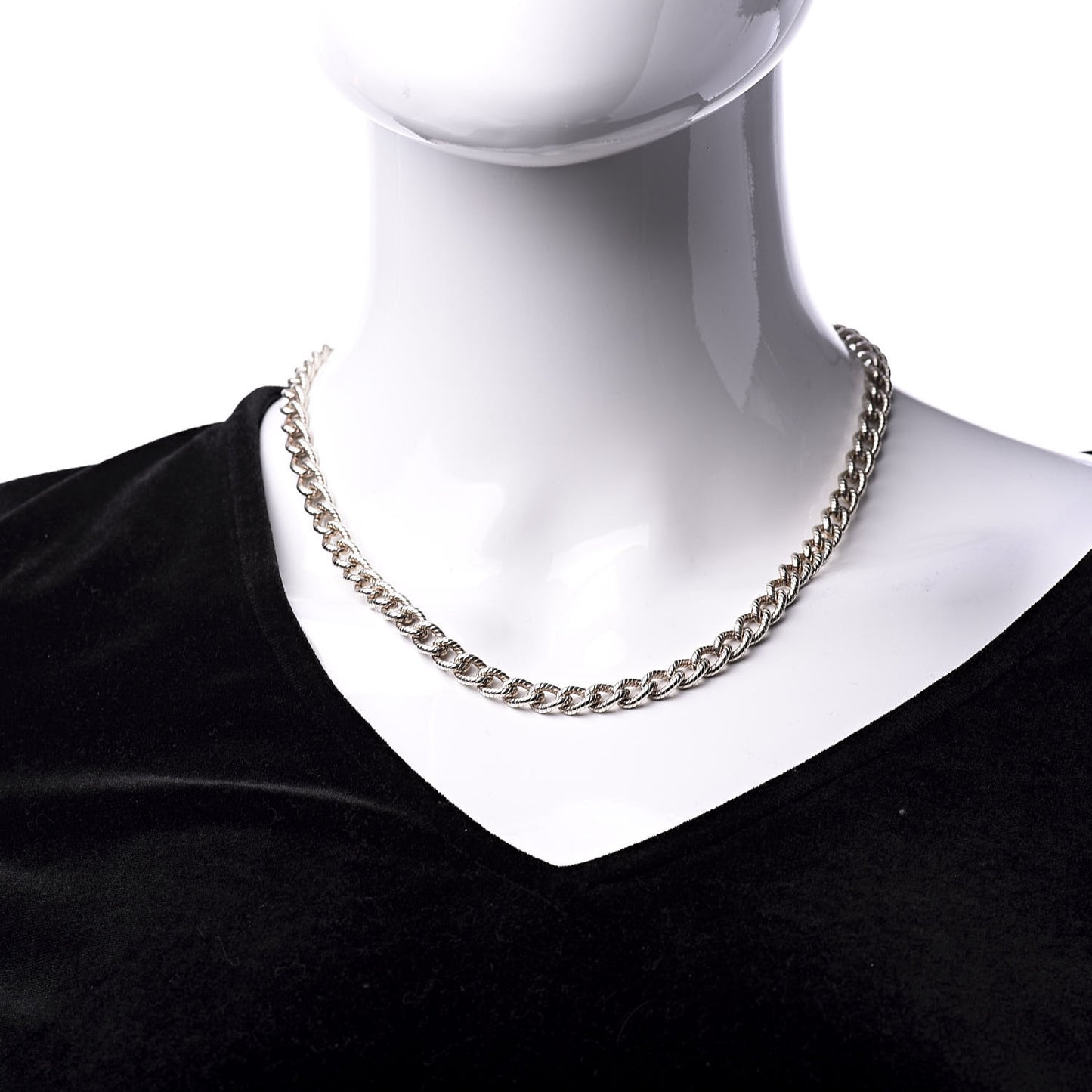 Sterling Silver Textured Rope Link Chain Necklace
