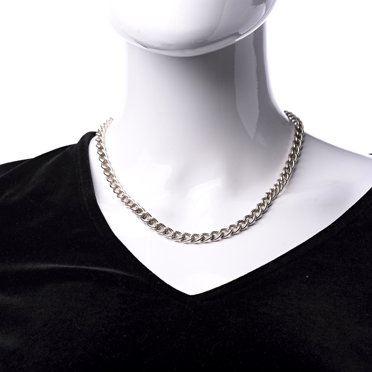 Tiffany Sterling Silver Textured Rope Link Chain Necklace 2 of 5
