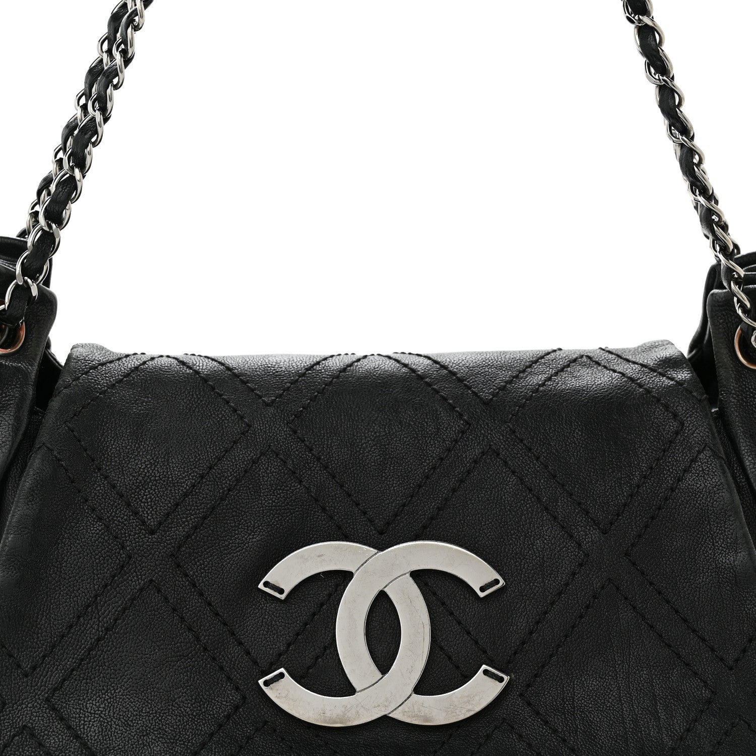 Chanel Calfskin Diamond Stitch Accordion Flap Black 7 of 21