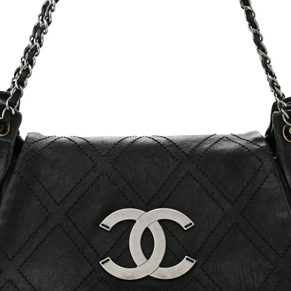 Chanel Calfskin Diamond Stitch Accordion Flap Black 7 of 21