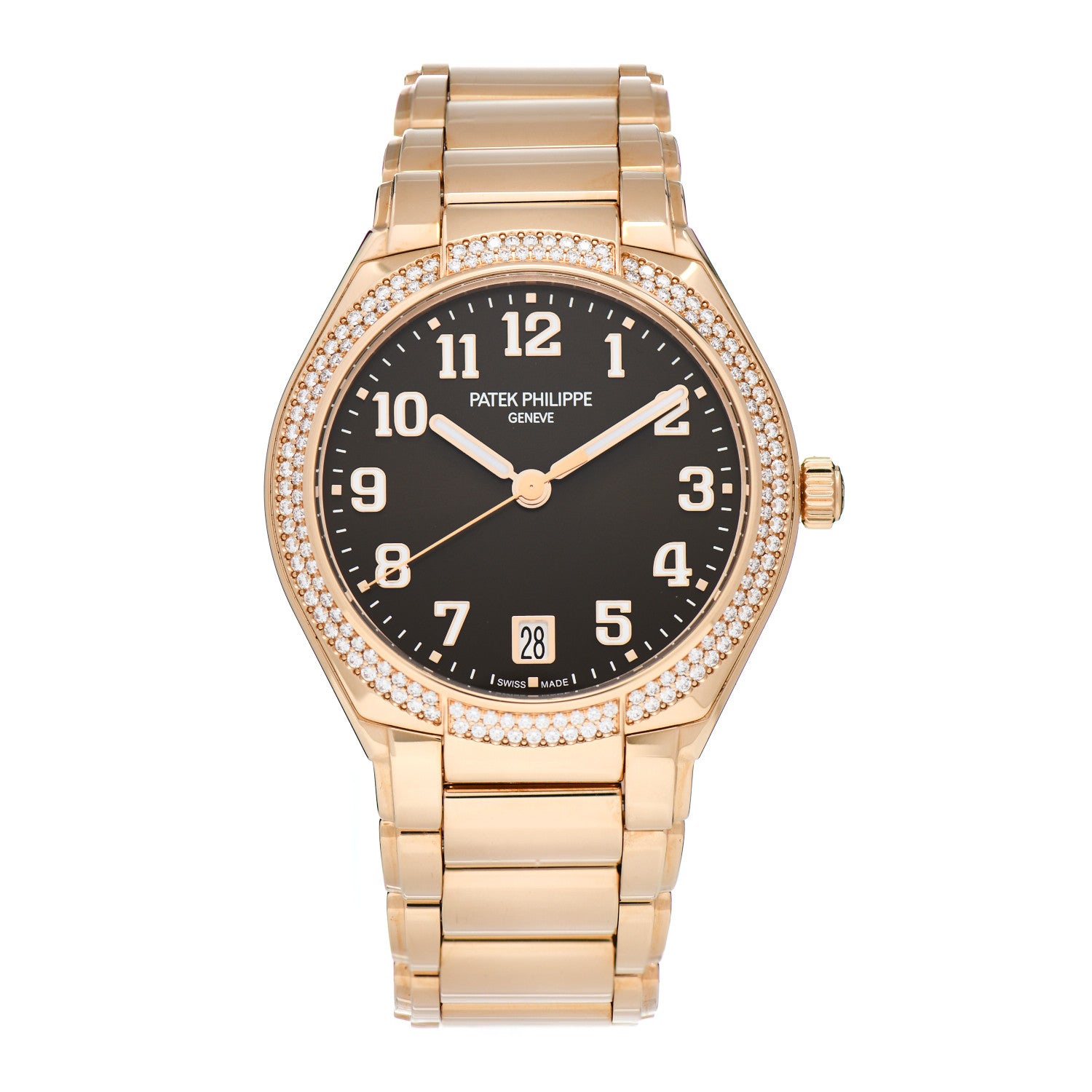 Patek Philippe 18K Rose Gold Diamond 26mm Twenty-4 Automatic Watch Brown 7300/1200R-001 1 of 5