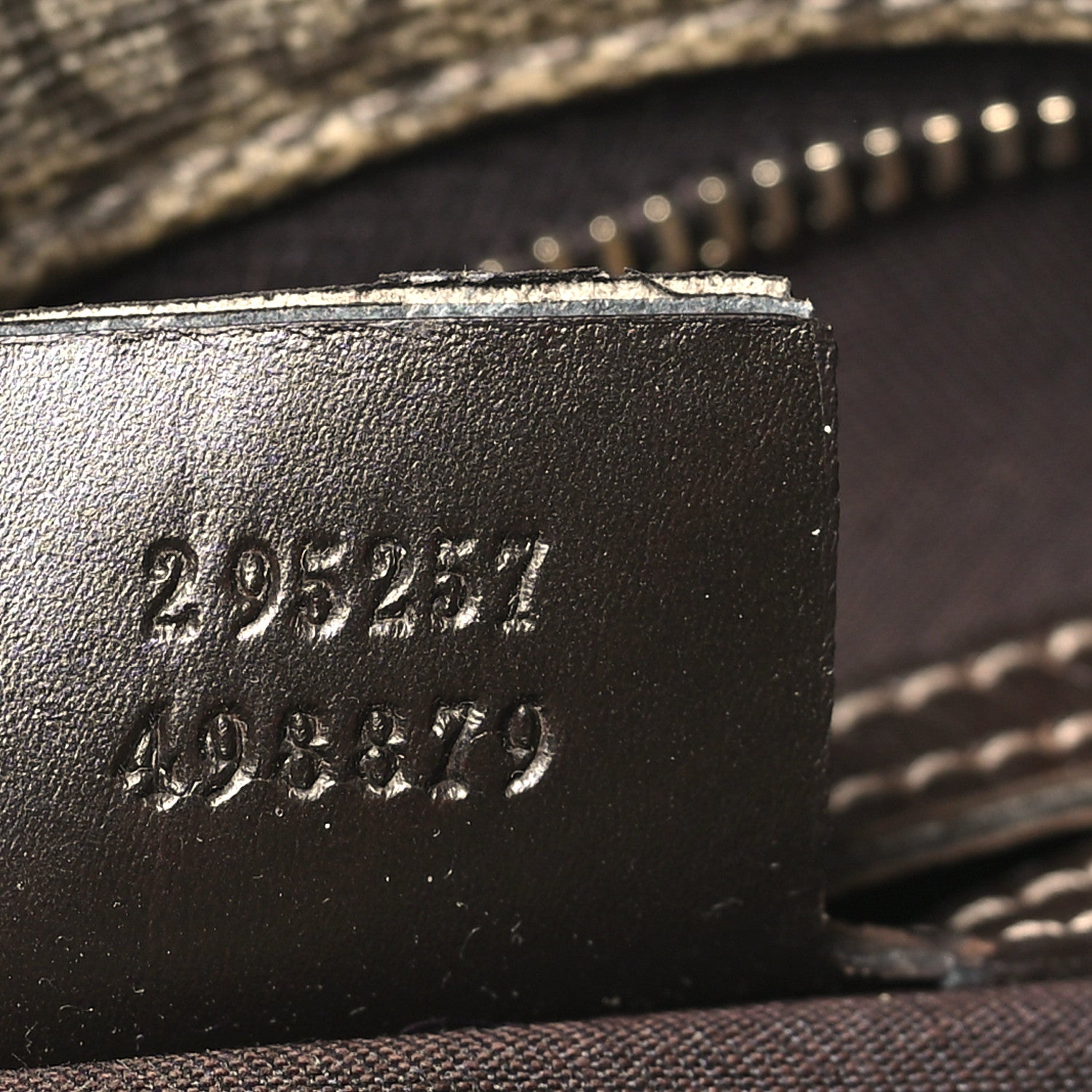 Gucci GG Supreme Monogram Selleria Calfskin Small Flat Side Zip Messenger Bag Beige Ebony Cocoa Dark Chocolate 7 of 11
