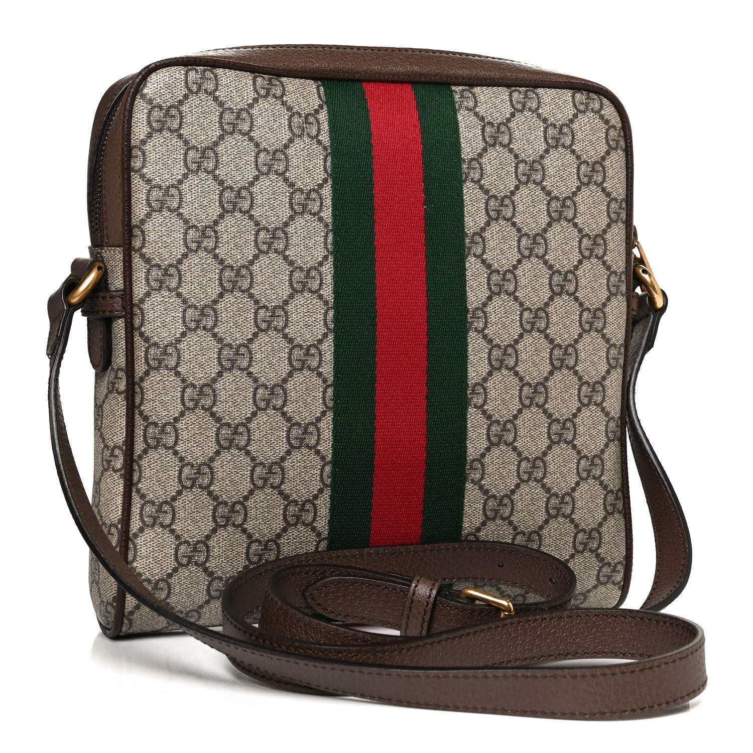 Gucci GG Supreme Monogram Web Small Ophidia Messenger Bag Brown 3 of 11