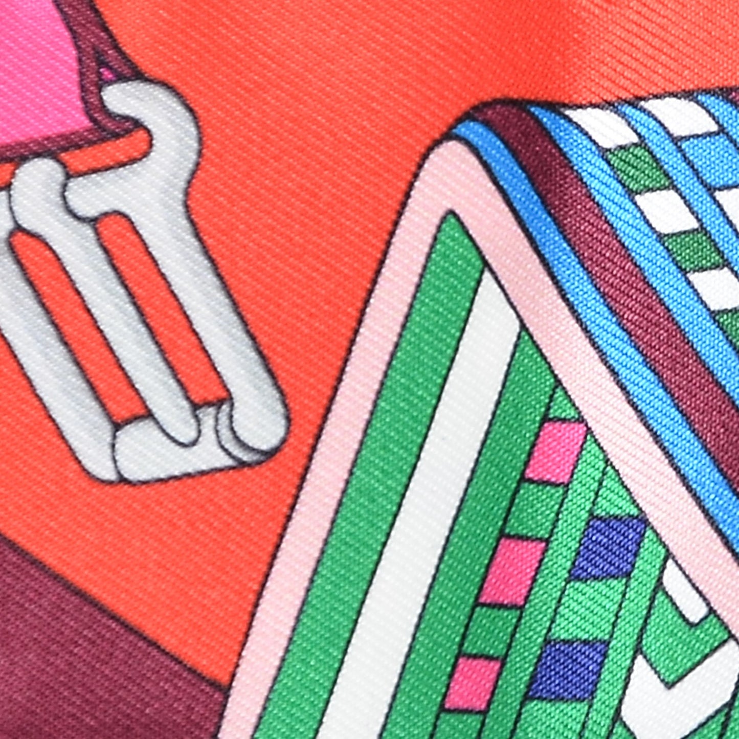 Silk Sangles En Zigzag Twilly Rouge Vert Rose Vif